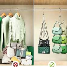 1pc Metal Bag Holder, Suitable For Wardrobe - Keep Bags Clearly Visible And In Good Condition - Space-Saving Backpack Rack - Silver Storage Bag, Suitable For School Supplies, Back To School, Room Decor, Home Decor, College Student Storage - Black - View 4