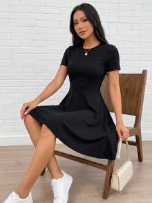 Women Short Dresses - Black - View 3