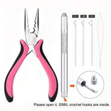 Hair Extension Pliers Set, 3-Hole Professional Mini Hair Extension Tool, Suitable For Installing And Removing Hair Extensions, Compatible With Micro Ring, Nano Ring And Feather Style Hair Extensions, Specialized Pliers For Bead Hair Extensions, Halloween - View 11
