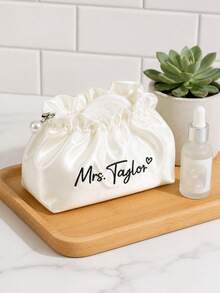 Customized Makeup Bag Cloud Bag Personalized Bridesmaid Makeup Bag Striped Makeup Bag Large Capacity Makeup Bag Bridesmaid Bride Gift - Multicolor - View 3