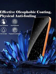 Ceramic Privacy Screen Protector Compatible With Apple 17 Pro Max, 17 Pro, Full Screen Privacy, 360° No Blind Spot Privacy, Full Screen Fit Without Gaps, Compatible With Apple 13-17 Series, Scratch-Resistant, Drop-Resistant, Anti-Fingerprint, Anti-Oil, Long-Lasting Like New, Super Impact Resistant - Black - View 7