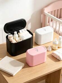 1/2pcs Minimalist Flip-Top Storage Box, Baby Supplies Desktop Organizer, Bedroom Dust-Proof Storage, Multi-Functional Storage Organizer - Multicolor - View 6