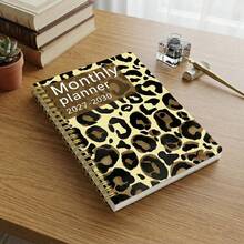 2pcs Monthly Planner Academic Schedule Notebook And Pen, Spiral Bound Multi-Function Monthly Planner, Suitable For Students, Office And Business Use, Perfect For Daily Planning, Gold Spiral Binding, Vintage Luxury Avant-Garde Style Notebook, Gift For Friends - Multiple Styles - View 3