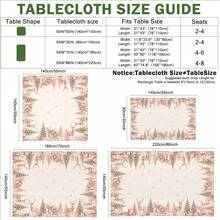 1pc Pink Reindeer Christmas Tablecloth, Pink Christmas Tree Reindeer Sleigh Gift Print Pattern, Polyester Material Single-Sided Print, Suitable For Tabletop, Washable And Reusable, Suitable For Indoor, Outdoor, Yard, Wedding, Banquet, Party, Outdoor Dining, Suitable For Craft Exhibition, Banquet Event Decoration - Multicolor - View 4