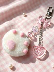 Sweet Handmade Plush Kuku Book Chain, Acrylic Beaded Chain Phone & Journal Bag Charm Accessory - Multicolor - View 2
