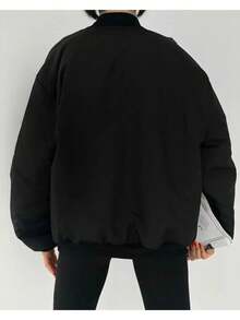 Women's Black Unisex Bomber Water-Repellent Jacket Winter Coats - Multicolor - View 4