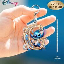 Disney Stitch Letter Embroidered Keychain, 26 'A-Z' Floral Cartoon Patterns, Acrylic Pendant With Chain, Suitable For Bags, Keys And Car Keys, Travel Accessory Gift, Cute Floral Keychain Design, Smooth Surface, Keychain, Decorative Keychain, Cartoon Keychain, Christmas Gift, Fan Gift, 2D Flat Gift, Holiday Gift, Home Decor - Multicolor - View 12