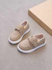 1 đôi giày thể thao sneaker casual thoải mái cho bé trai và bé gái, thiết kế dán xé, đa năng - Màu Khaki - Xem 3