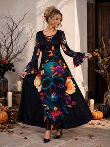 Women Maxi Dresses - Blue - View 7