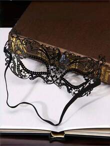 1pc Luxury Venetian Metal Mask, Rhinestone Design, Suitable For Masquerade Ball Performance And Cosplay, Goddess Princess Prop - View 4