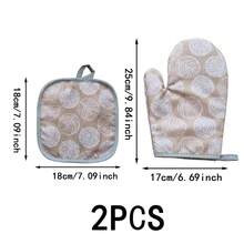 Heat-Resistant Gloves And Pads Set, Fashionable Printed Pattern, Suitable For Baking, Cooking, Grilling - View 24