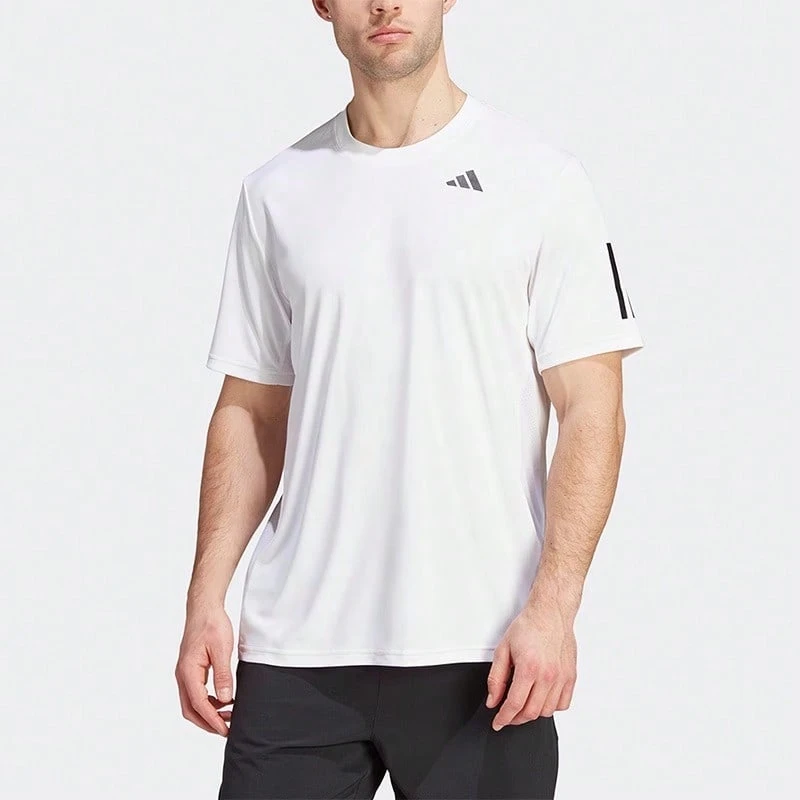 Adidas Men's Sports Casual Crew Neck Short Sleeve T-Shirt - White - View 1