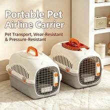 1-Pack Portable Hard Shell Cat Carrier, Secure Pet Travel Crate With Latch, Top-Opening Design And Ventilation Holes, Suitable For Kittens, Puppies, And Small Pets - Multicolor - View 1