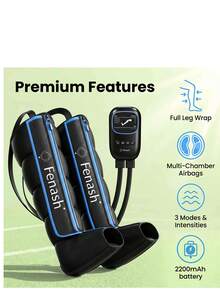LUYAO Rechargeable Full Leg Air Compression Massager 2 Packs - Black - View 9