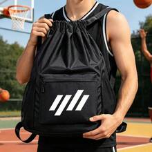 1pc Drawstring Backpack, Large Capacity Unisex Sports Basketball Swimming Training Fitness Outdoor Travel Storage Rucksack - Sports Backpack - View 11
