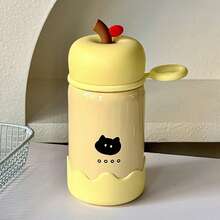 Vacuum Flasks & Thermoses - Yellow Apple Pocket Cup 300ml Comma Cat + Silicone Base Mat - View 1
