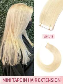 10Pcs Mini Tape In Hair Extensions Human Hair Extensions 18inch Blond Color Straight Human Hair Tape In Hair Extensions Invisible Silky Hair Seamless Skin Weft Human Hair Extension 40g DIY Tape Ins Easy To Wear For Daily - Multicolor - View 13