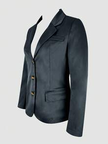 Women's Blazer: Front‑Button Design, Casual Yet Elegant, Ideal For Office And Commuting, A Must‑Have For Autumn And Winter. - Grey - View 6