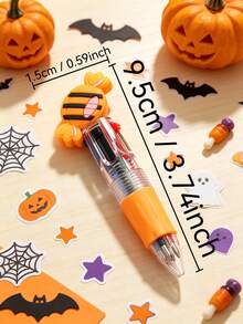 Fun Halloween 4-Color Pen, Switchable Multiple Colors In One Pen, Full Of Festive Atmosphere, Perfect For Daily Notes And Holiday Gifts - Multicolor - View 4
