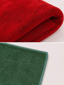 1pc/3pcs Optional Solid Color Christmas Style Towel Bath Towel Set, High Absorbency Soft Thick Towel, Home Bathroom Machine Washable Bath Towel - Multicolor - View 3