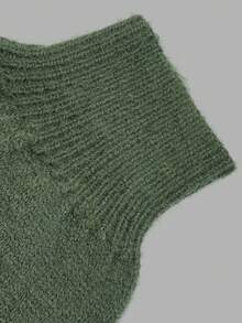 Women Autumn Off Shoulder Ruffle Knit Sweater Long Sleeve Ribbed Slim Knit Top Fall Outfits For Women Clothes - Green - View 7