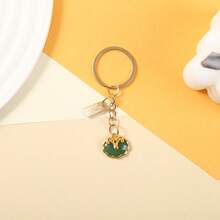 Creative Alloy Oil Drop Lotus Leaf Pendant Key Ring Faux Pearl Letter Hanging Tag Hanging Chain Car Key Bag Pendant - Multicolor - View 12