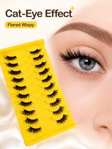 10 Pairs Half Lashes Soft And Naturally Curled And Slender, Enlarging The Eyes With Distinct Roots. The Eyelashes Are Light, Non Irritating, And Reusable, Suitable For Various Daily Occasions - View 7