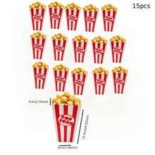 1/15/25/35/50/100pcsPack Kotak Popcorn Bergaris Merah - Wadah Popcorn dan Permen Kertas Mini untuk Pesta Karnaval, Perlengkapan Pesta untuk Malam Menonton Film - View 11