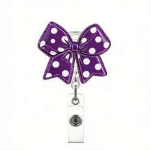 1pc Pink Bow Retractable Badge Reel Clip For Doctor, Nurse, Medical Student - Multicolor - View 7
