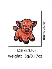 Cute & Lively Highland Cow Enamel Brooch - Fluffy Animal Pin, Suitable For Backpacks And Jackets - Multicolor - View 8