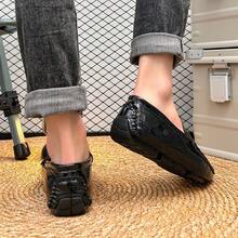 Loafers For Men Shoes Handmade Men Loafer Slip-On Moccasins Plus Size Comfortable Casual Work Walking Driving Flat Shoe - Black - View 2