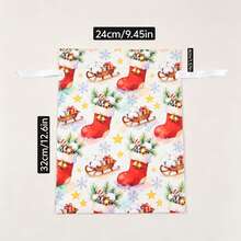 2pcs/5pcs/10pcs Multi-Color Multi-Style Drawstring Christmas Gift Bags, 3D Drawstring Bags, Extra Large Christmas Gift Packaging Bags, Wine Bottle Packaging Decorative Bags - Multiple Styles - View 16