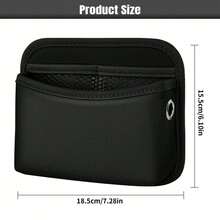 Car Seat Side Storage Bag, Small Organizer, PU Leather Multi-Function Center Console Side Storage Pouch, Car Seat Side Organizer, 7.28x6.10 Inch Waterproof Car Storage Bag, Durable Non-Slip Car Interior Accessory, Suitable For Most Cars, SUVs, Trucks - A - View 8