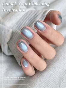 BORN PRETTY 10ml Glass Cat Magnetic Gel Polish Options UV LED Nail Gel Crescent Bay Soak Off DIY Manicure For Party Daily Nail Design - Baby Blue - View 5