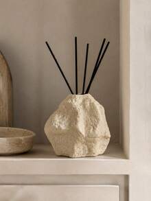 Nordic Irregular Rock‑Textured Reed Diffuser Bottle, Wrinkled Stone‑Shape Aroma Container, Decorative Fragrance Holder For Living Room Bathroom Tabletop Home Ornament - Rock - View 3