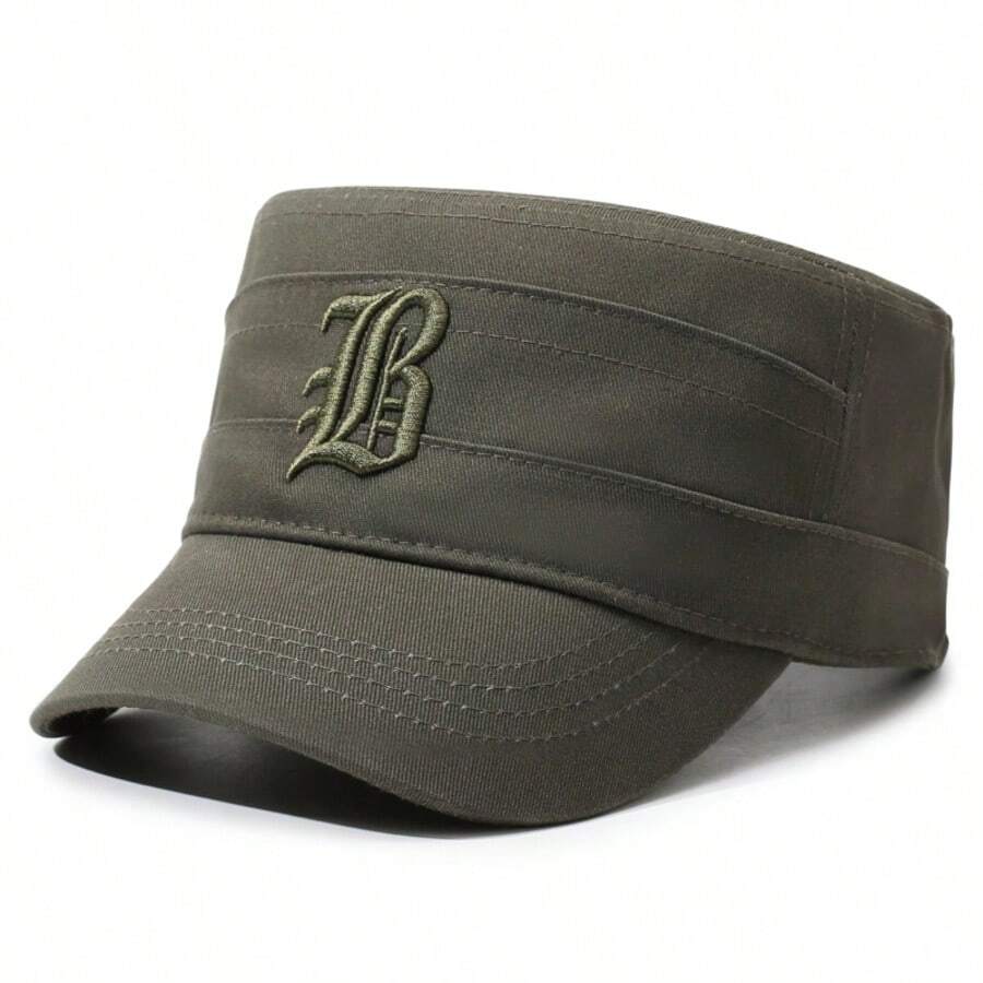 1pc Men's Breathable Sun Protection Cap, Duck Bill Hat, Ins Military Style Hat For Travel, Sports And Outdoor Wear - A - View 1