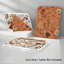 Floral And Leaf Pattern Painted Effect Protective Case For Honor Tablet, Compatible With Honor 8/9/10/X8/X8A/X9/X8Pro/X9A/ MatePad Se 11 Inch/MatePad 11 Inch/11.5 Inch/MatePad Pro/Matepad 11.5 2025/Apple 8/9/10th Gen/11th Gen 2025 (A16)/ Galaxy Tab A7/A9 - Multicolor - View 1