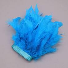 1m/39.37in Artificial Red Feather Trim Tape DIY Handmade Wedding Party Feather DIY Sewing Christmas Home Decor - Multicolor - View 21