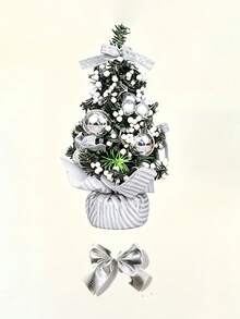 1 Set Of Mini Christmas Trees, Perfect For Home And Desktop Decorations. Adorned With Berries, Snowflakes, And Greenery. Suitable For Christmas Decorations, Table Decorations, Home Decor, And Room Decor. - Multicolor - View 8