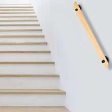 For Home Indoor Lofts Steps Decking Stairs Solid Wood Wall Mounted Non-Slip Grab Bar Handrail - Wood - View 11