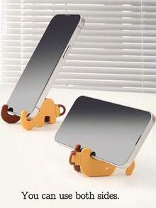 1pc Cute Elephant Folding Phone Holder Portable Mini Desktop Lazy Holder Keychain Dual-Use (Due To Shooting Angle And Magnification, The Actual Object May Differ Slightly In Size From The Photo) - Multicolor - View 2