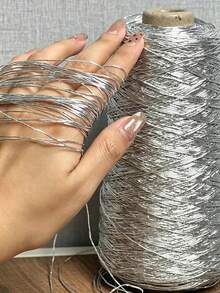 Shiny Metallic Crochet Thread – 50g Gold & Silver Twisted Steel Wire, Ideal For DIY Handbags, Summer Totes, Sun Hats, And Christmas/Halloween Decorations - 50g/1PC - View 3