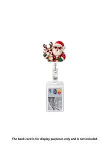 1 pièce Porte-badge rétractable thème Noël, porte-carte d'identité anti-perte, clip de badge design, convient pour le bureau, la conférence, l'exposition, l'événement scolaire, la fête de Noël, identification, rétraction et rebond fluides, clip sécurisé ne se détache pas facilement, thème Noël optionnel, accessoire d'identification thème vacances, cadeau de Noël - Noël - Voir 13