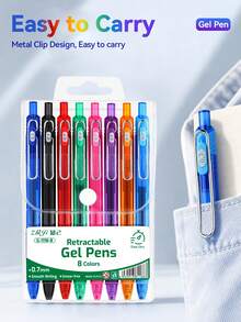 Classical Color Gel Pen Zhiji Classical 8pcs/6pcs/4pcs Gel Pen,0.5mm/0.7mm Student Key Marking Gel, Manual Accounting, Hand Drawing, Neutral Pen For Back School Gel Pen Sets - Sets - View 13