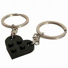 2pcs/Set Detachable Heart-Shaped Building Block Keychain,Suitable For Valentine's Day And Anniversary Gifts For Men And Women,As Well As Bag Accessory,Car Accessories For Women,Christmas Stocking Filler,Halloween Party Bags Fillers,Autumn,School - View 5