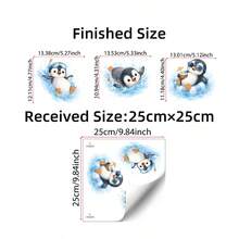 1/2 Sheets Cute Cartoon Penguin Bathroom Sink Decals, Self-Adhesive Removable PVC Wall Stickers For Kids Room Nursery Decor Toilet Sticker - Multicolor - View 12