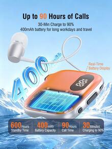 REMAX Earbud tunggal Bluetooth 6.0 teleskopik yang dapat dijepit, panjang earbud dapat diperpanjang 32cm dengan sekali klik, mikrofon ganda ENC untuk panggilan jernih, pengingat getar, waktu bicara hingga 90 jam, koneksi dua perangkat, indikator baterai LED, pengisian daya cepat USB-C. - View 10