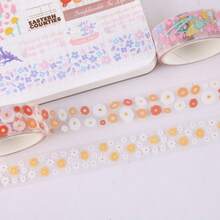 5 Rolls Highly Attractive Transparent Floral Washi Tape Set, Fresh Flower & Plant Scrapbooking Collage Decorative Material - Washi Tape - View 4