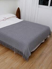 Solid Color Knitted Blanket, Nordic Style Rectangular Office Nap Sofa Blanket, Air Conditioning Blanket, Knitted Small Blanket, Throw Blanket - Dark Grey - View 5