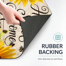 1 chiếc thảm trang trí nhà cửa hình chữ nhật in họa tiết hoa hướng dương, chống trượt, bằng bùn diatom, phù hợp cho phòng khách, phòng ngủ, hành lang, phòng tắm, phòng giặt, thảm polyester dùng được trong nhà và ngoài trời - Nhiều màu - Xem 5